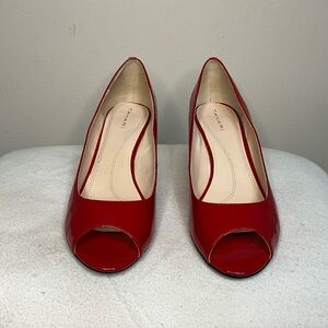 Tahari Bold Red Peep Toe Heels